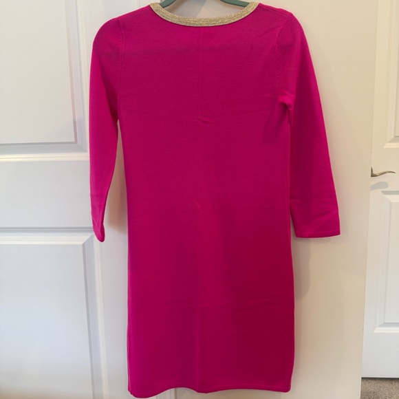 Lilly Pulitzer Pink Midi Dress with Gold Accents - Picture 2 of 6